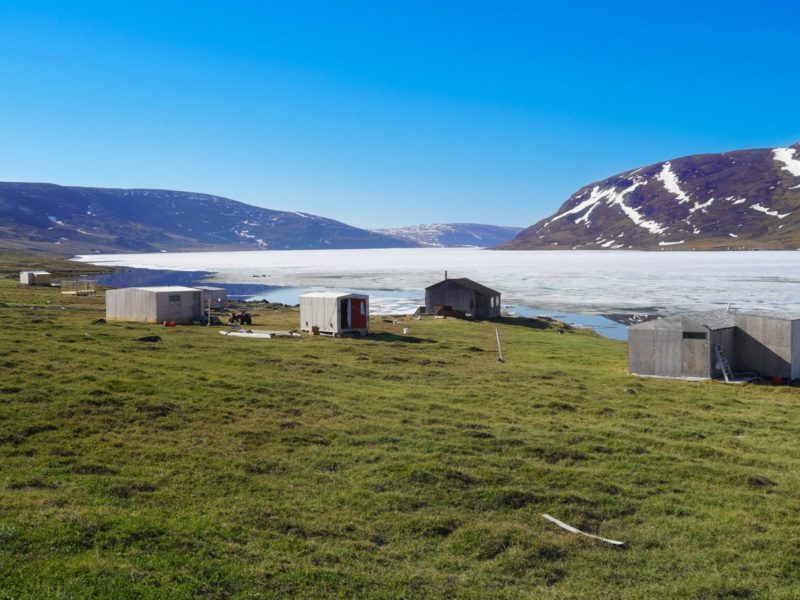 An image of a hunting and fishing camp in Deception Bay, Nunavik.