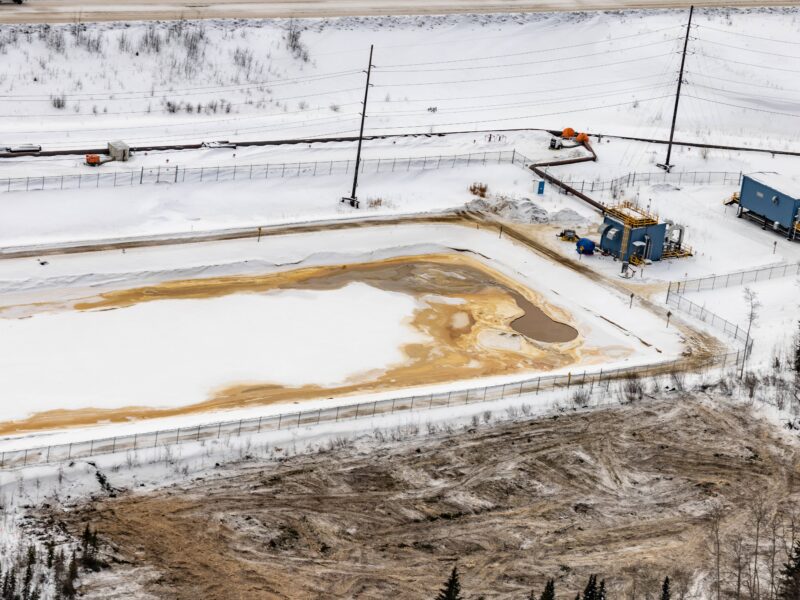 Imperial Kearl mine’s containment system for its tailing ponds which have been leaking into the Athabascan watershed.