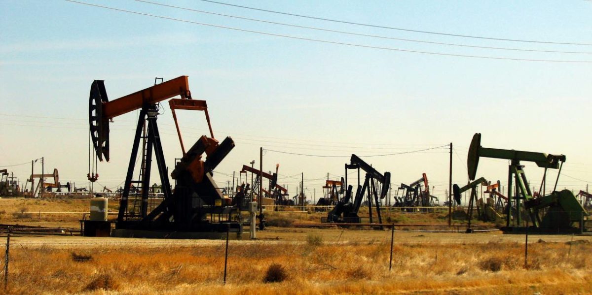 A field of oil pumps.