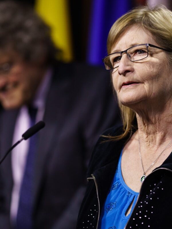 Susan Milgaard at the announcement of Bill C-40.
