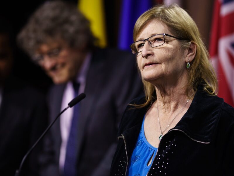 Susan Milgaard at the announcement of Bill C-40.