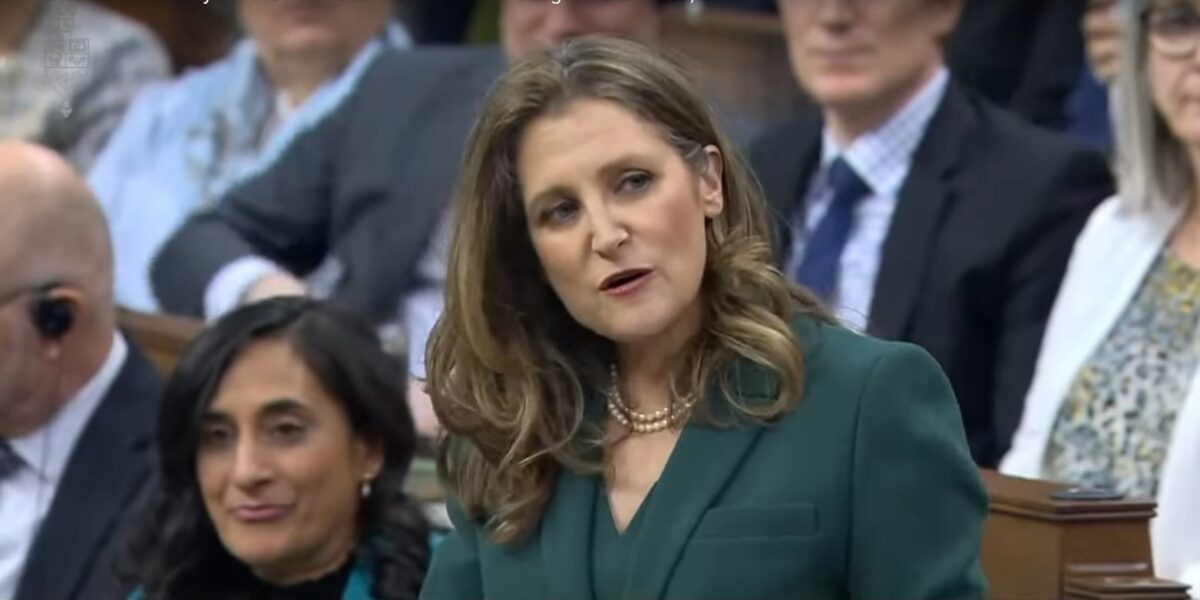 Finance minister Chrystia Freeland delivering her 2023 federal budget on Tuesday, March 28.
