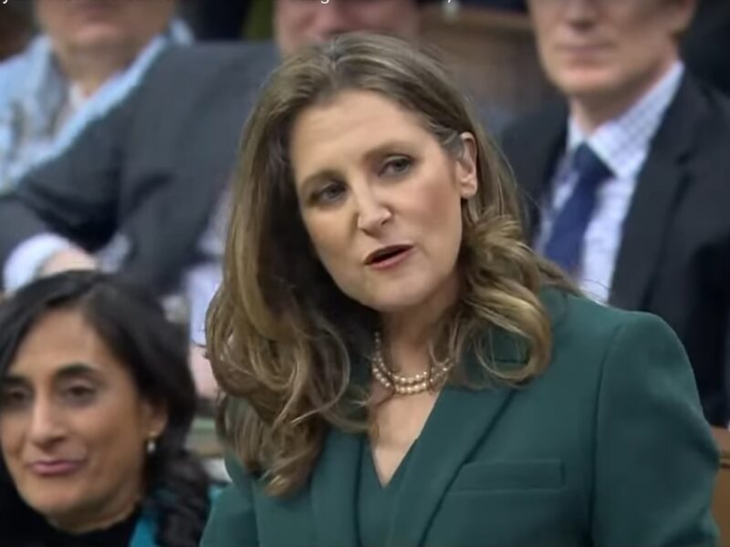 Finance minister Chrystia Freeland delivering her 2023 federal budget on Tuesday, March 28.