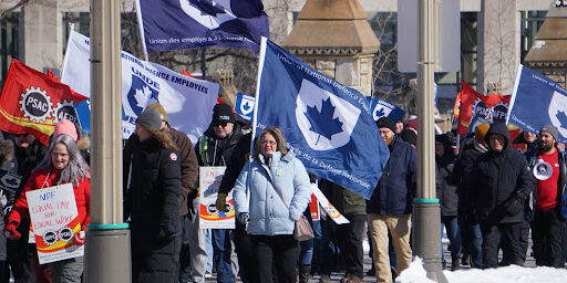 An image of the PSAC-UNDE rally on Friday, February 24.