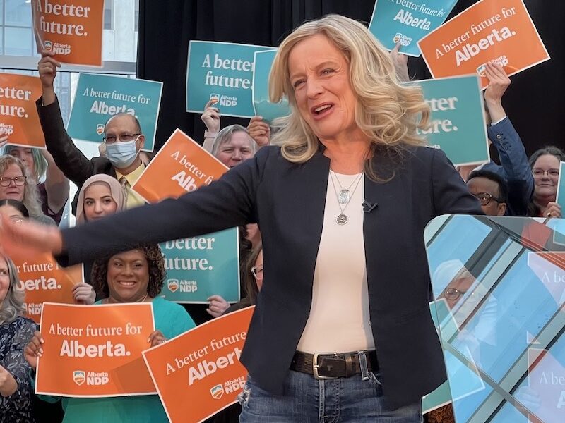 Alberta NDP leader Rachel Notley at her nomination rally.