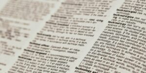 A close up photo of a page from a dictionary.