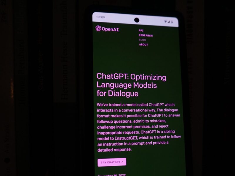 ChatGPT being featured on a phone.