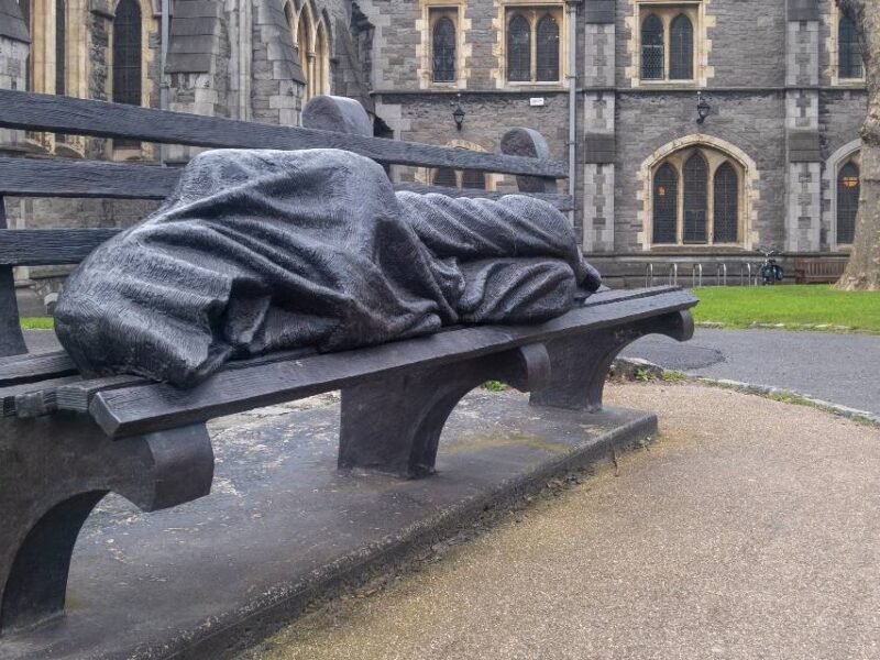 A monument to those suffering from homelessness. There was little funding for housing in this year's federal budget.