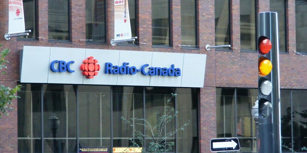 The outside of the CBC-Radio Canada building in Montreal.