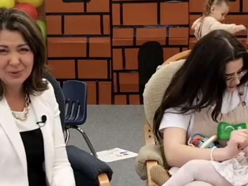 Alberta Premier Danielle Smith takes credit for Ottawa’s $10-a-day child care program in a campaign video.