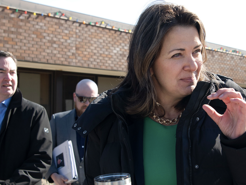 Alberta Premier Danielle Smith at a news conference.