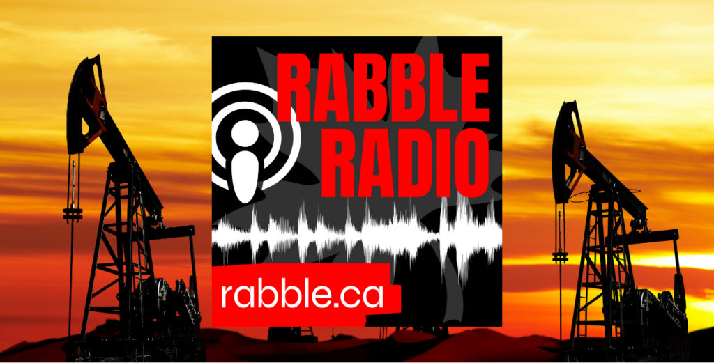 Oil rigs in the sunset, rabble radio thumbnail