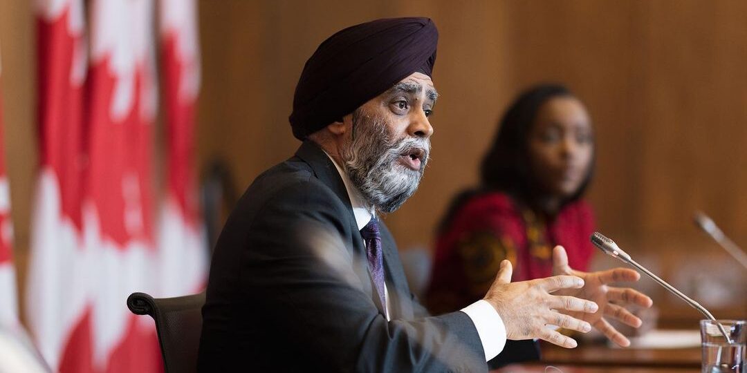 Canadian Minister of International Development Harjit Sajjan announces the next phase of Women’s Voice and Leadership on April 27, 2023.