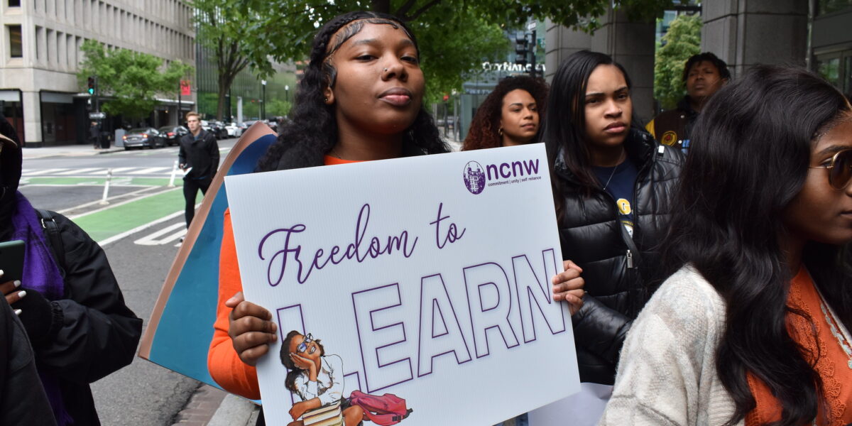 A photo of youth taking part in the Freedom to Learn Day of Action on May 3, 2023.