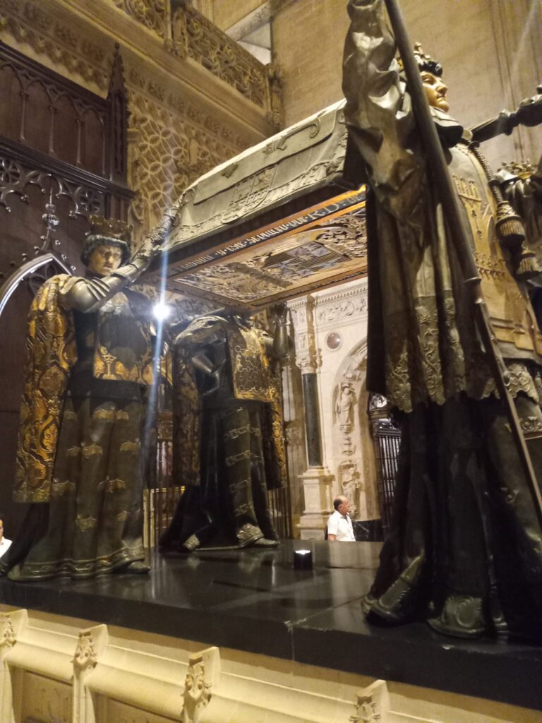 The tomb of Christopher Columbus in Seville, Spain.