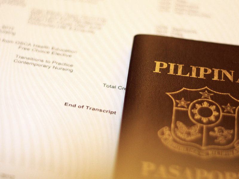 A Filipino passport.