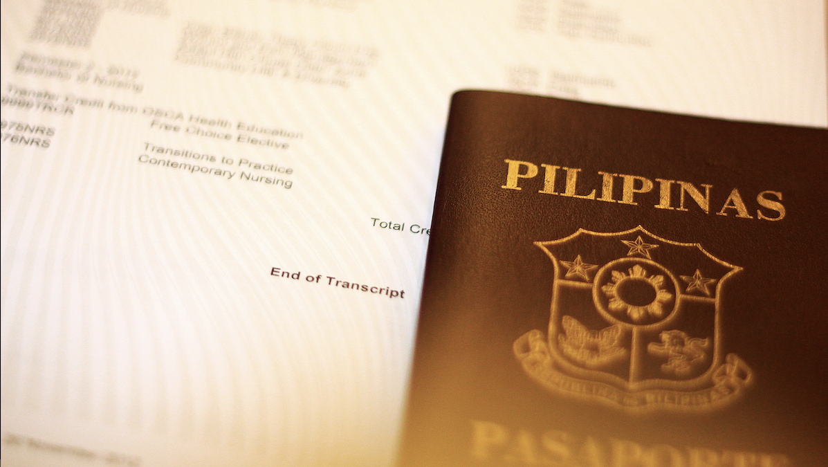 A Filipino passport.