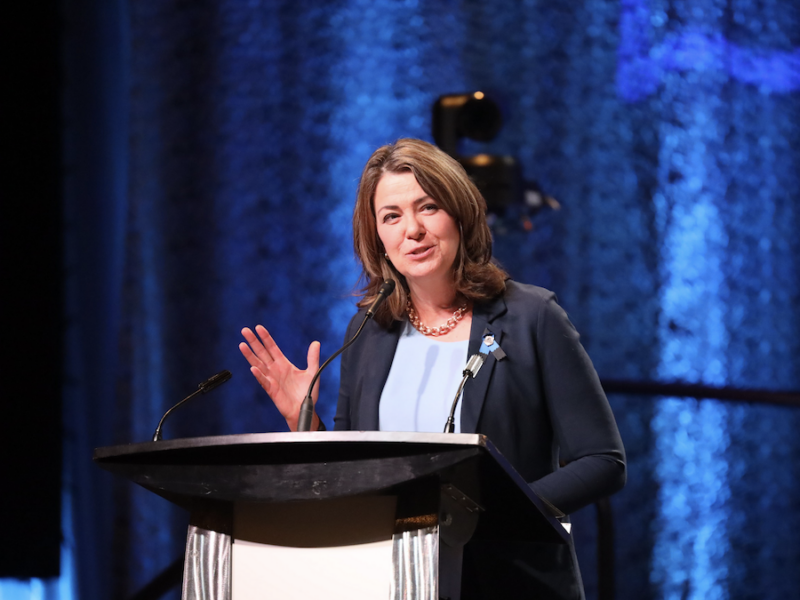 One day after the re-election of her UCP government, Danielle Smith airily suggests an extra-parliamentary council of UCP losers for Edmonton. (Photo: Alberta Newsroom/Flickr).