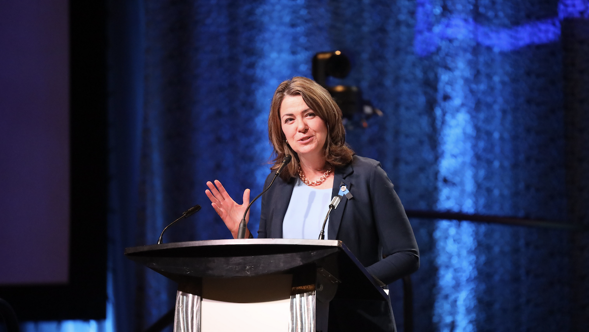 One day after the re-election of her UCP government, Danielle Smith airily suggests an extra-parliamentary council of UCP losers for Edmonton. (Photo: Alberta Newsroom/Flickr).