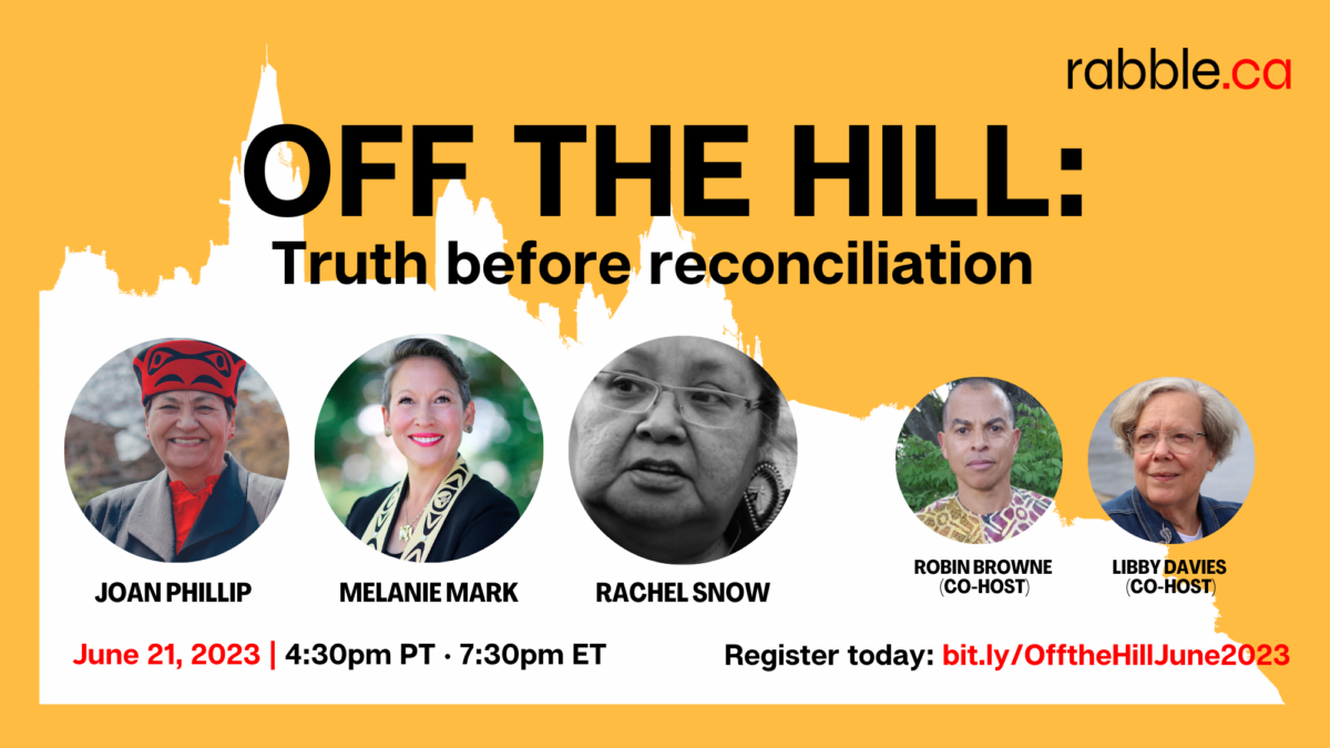 A promotional photo of Off the Hill: Truth before reconciliation