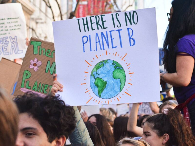 A sign at a climate protest that reads "There is no planet B."