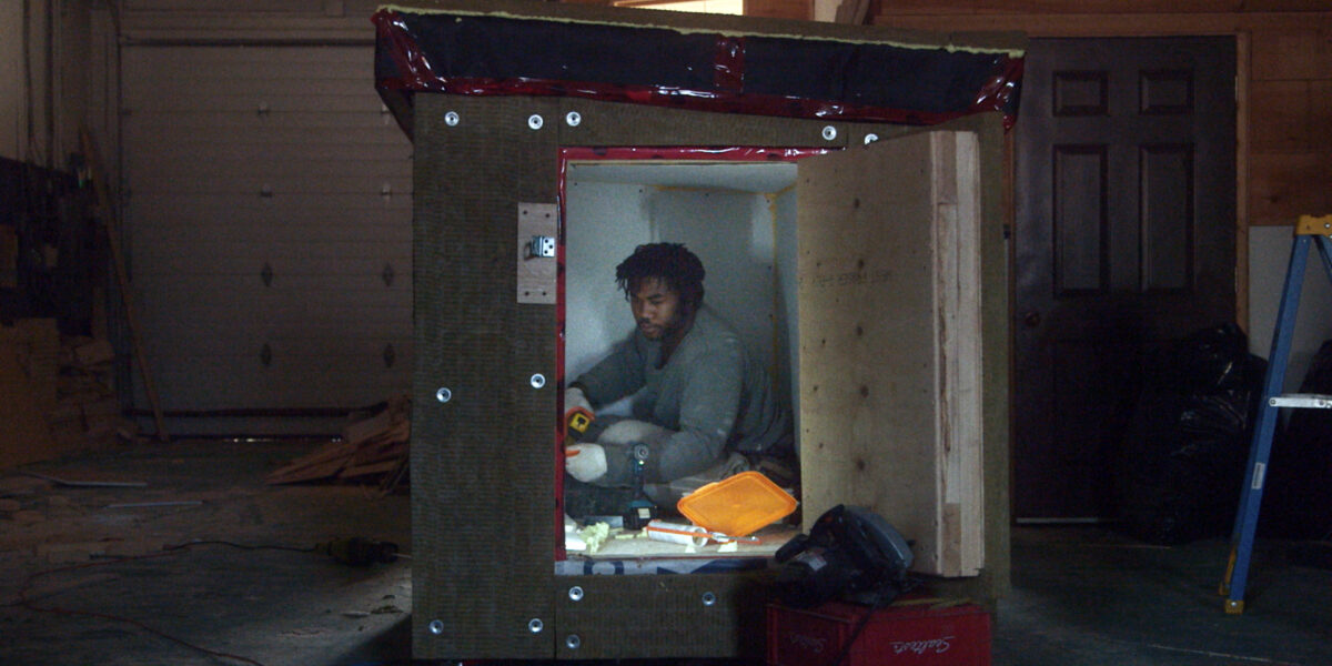 Toronto carpenter Khaleel Seivwright, building a tiny shelter in his workshop.