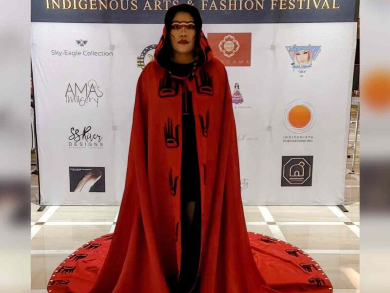 Palexelsiya Lorelei Williams in Indigenous dress.