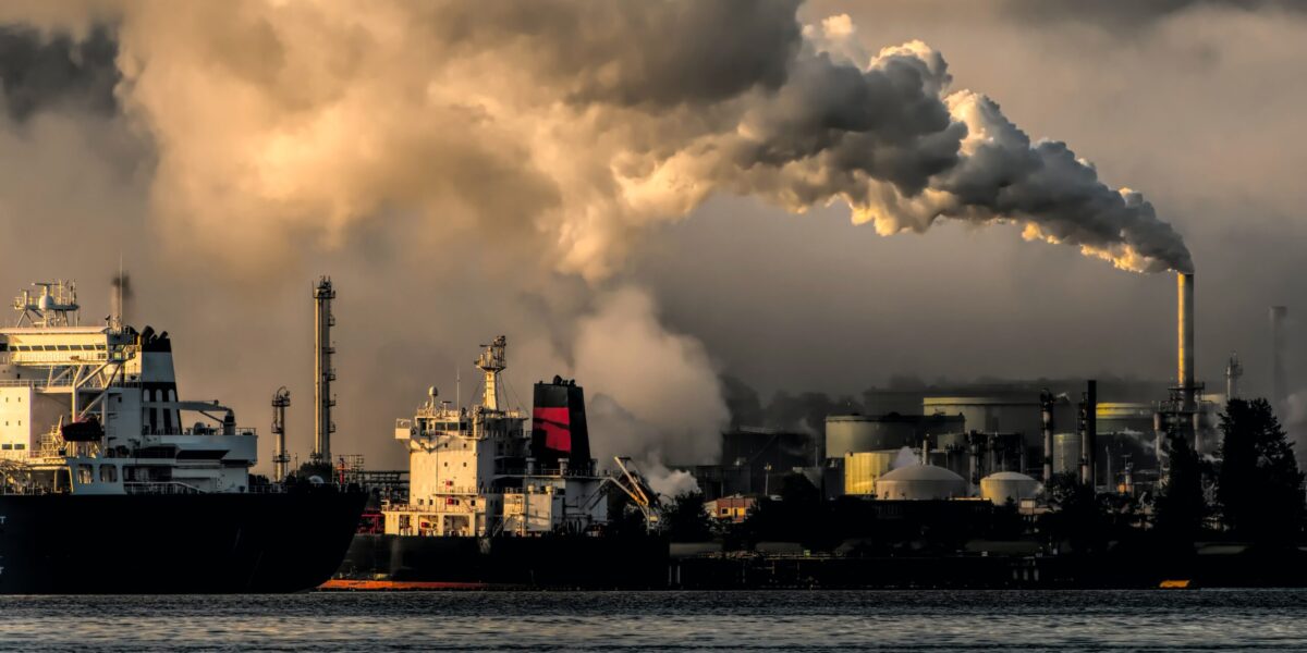 A fossil fuel plant pumping pollutants into the air