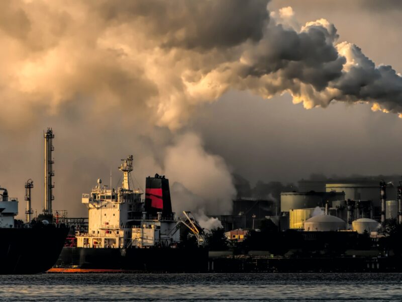 A fossil fuel plant pumping pollutants into the air