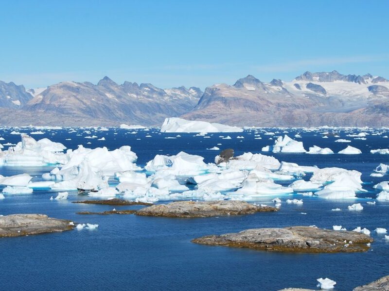 An image of ice on the water in Northern Canada.