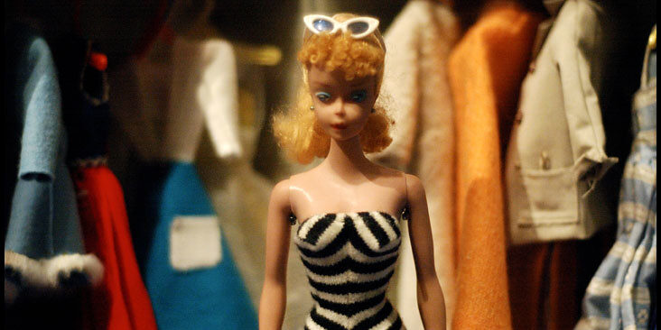Original Barbie in the Treasures of American History exhibit at the Smithsonian Air and Space Museum.