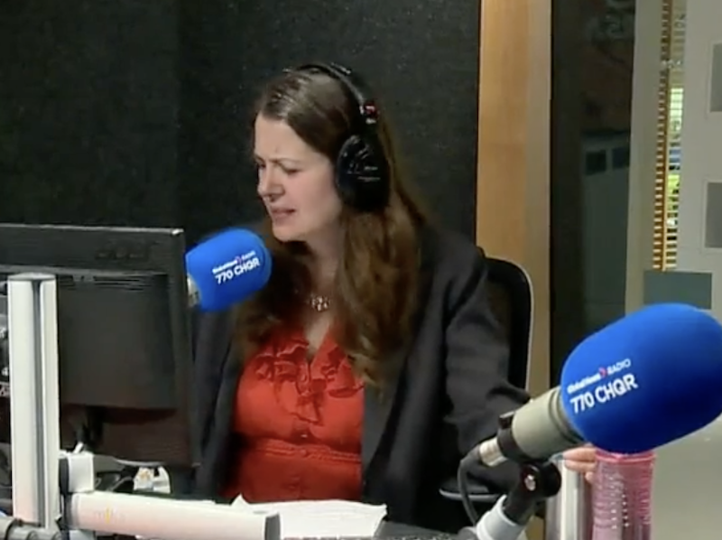 Alberta Premier Danielle Smith speaking in a studio