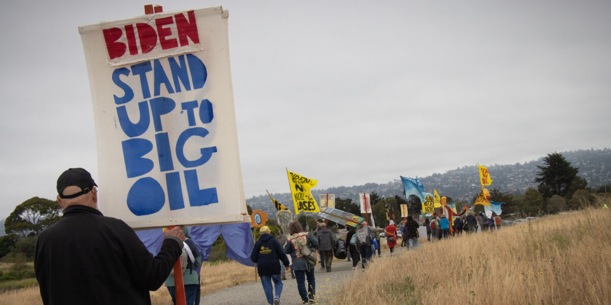 Climate justice protesters in Berkeley, CA on June 10, 2023.