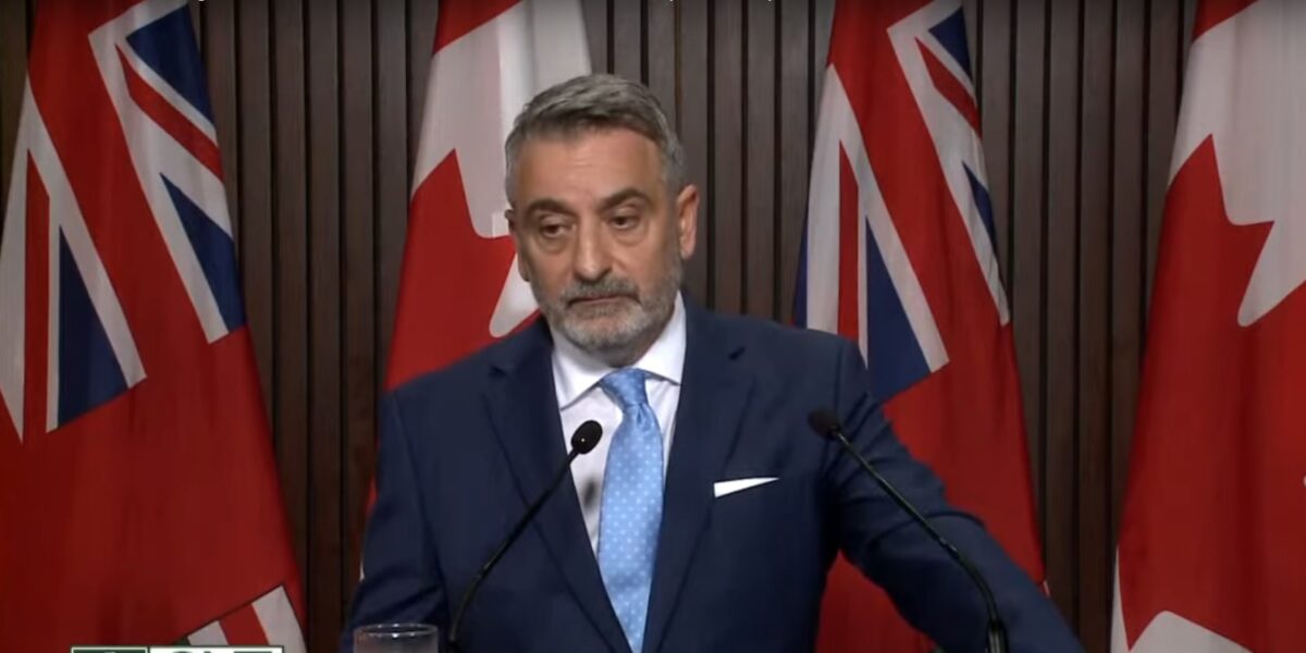 Ontario Municipal Affairs and Housing Minister Paul Calandra at a press conference on Wednesday, September 6, 2023.