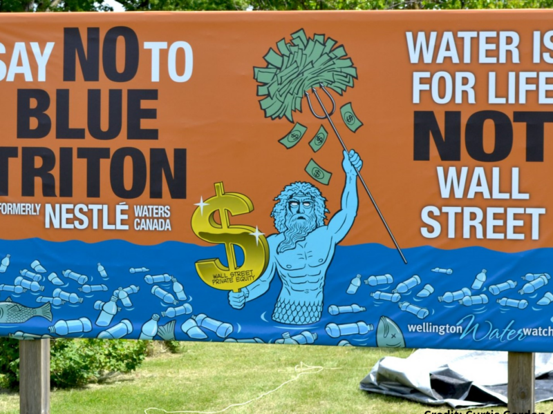 Say no to Blue Triton event sign.