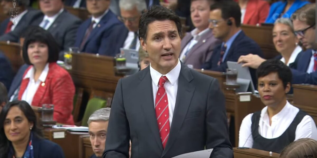 Prime Minister Justin Trudeau during Question Period in the House of Commons on September 18, 2023.