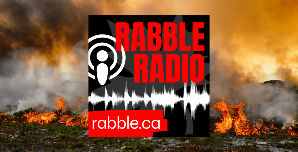 A burning forest, rabble radio logo