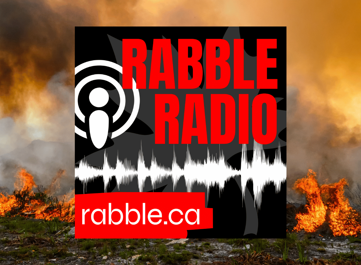 A burning forest, rabble radio logo
