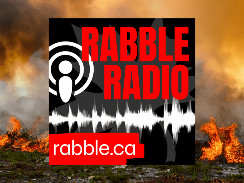 A burning forest, rabble radio logo
