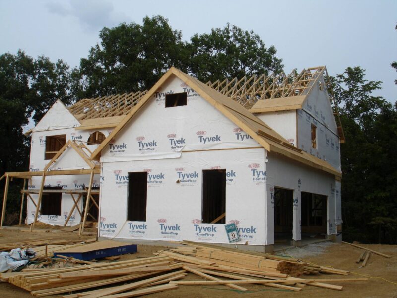 Residential housing under construction.