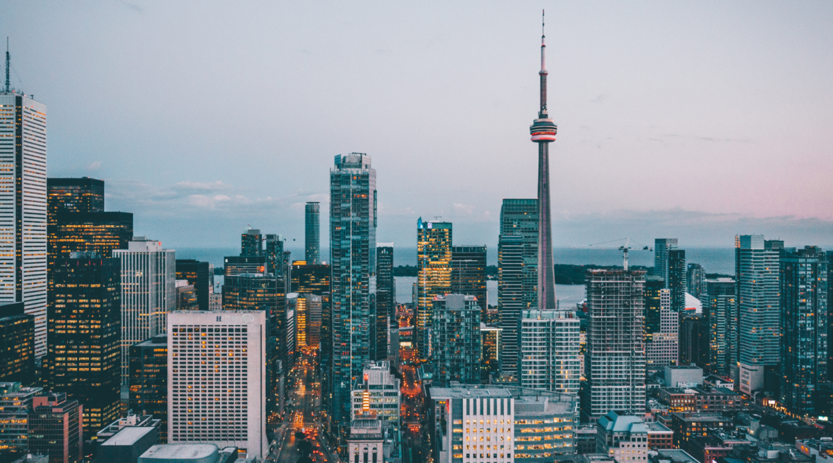 Skyline of Toronto, Ontario.