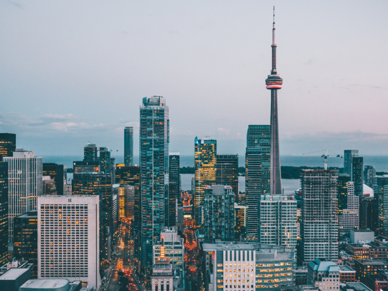 Skyline of Toronto, Ontario.