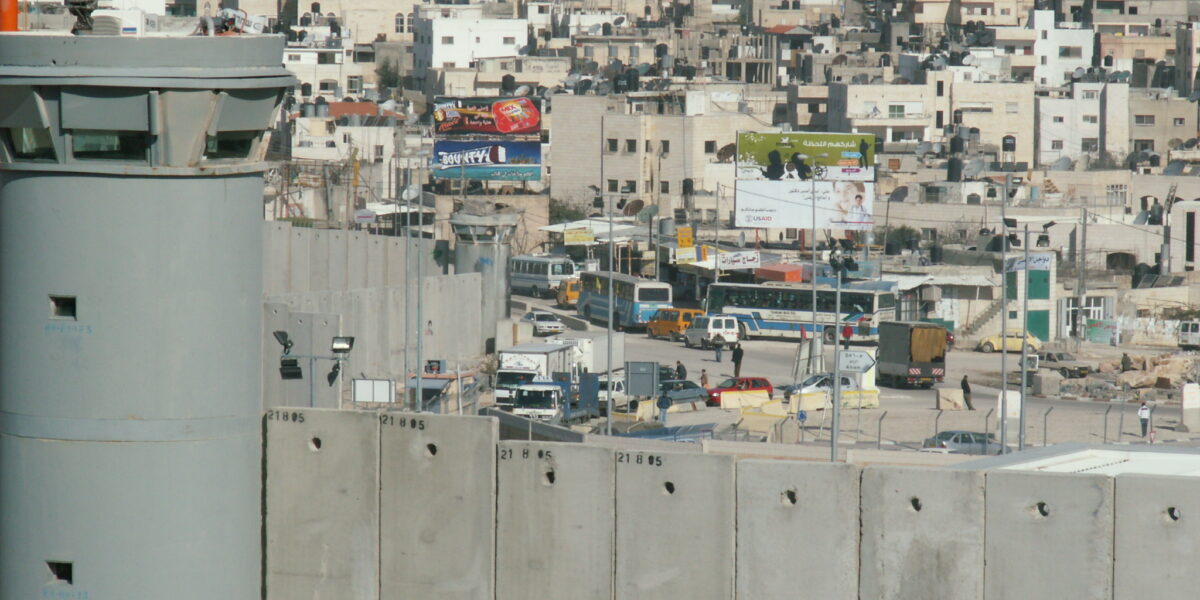 Israel checkpoint outside a Palestinian area in the West Bank.