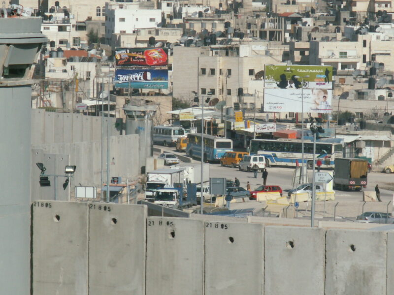 Israel checkpoint outside a Palestinian area in the West Bank.