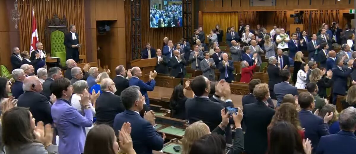 Members of the House of Commons giving a standing ovation to Nazi veteran Yaroslav Hunka.