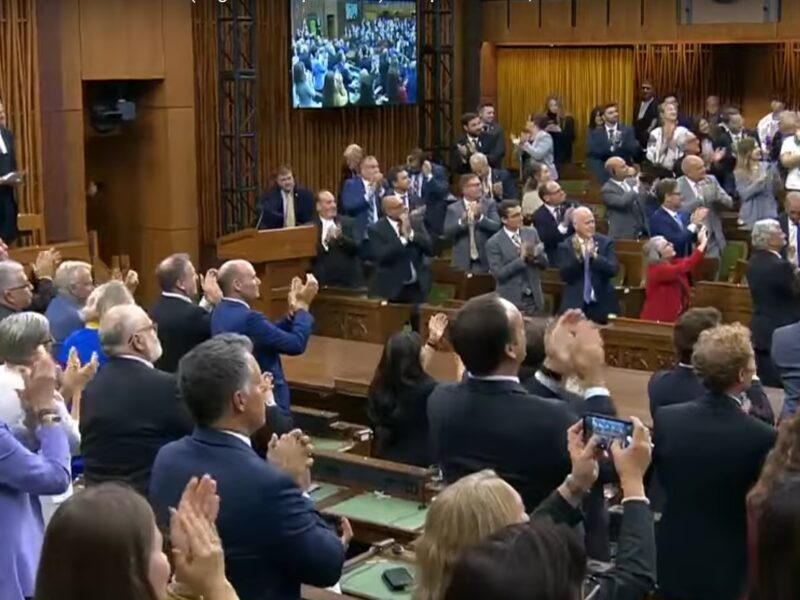 Members of the House of Commons giving a standing ovation to Nazi veteran Yaroslav Hunka.