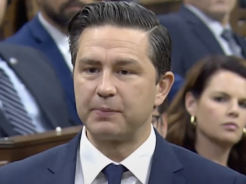 Conservative Leader Pierre Poilievre speaking in the House of Commons.