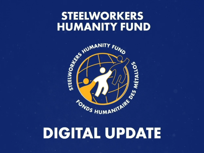 AN image of the Steelworkers Humanity Fund logo with the words "Digital Update" written below it.
