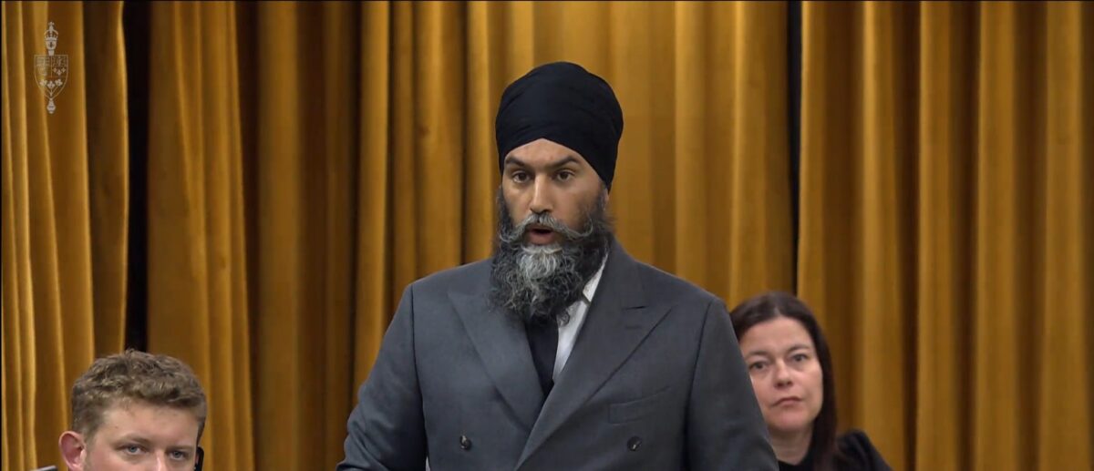 NDP Leader Jagmeet Singh speaking in the House of Commons.