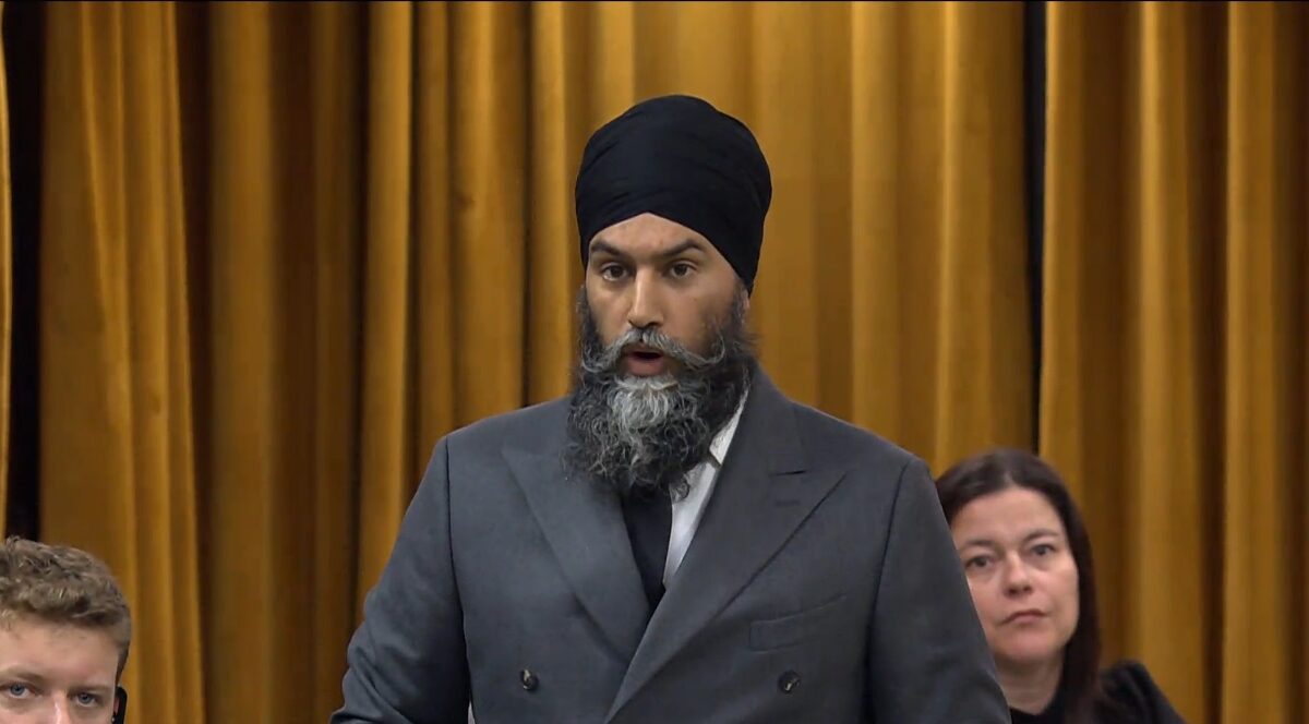 NDP Leader Jagmeet Singh speaking in the House of Commons.
